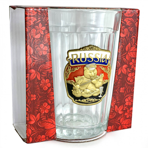 Граненый стакан «Русский медведь» – харизматичный подарок патриоту в эстетичной упаковке №116