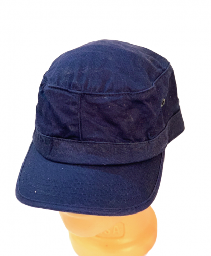 Темно-синяя кепка-немка с люверсами  №990