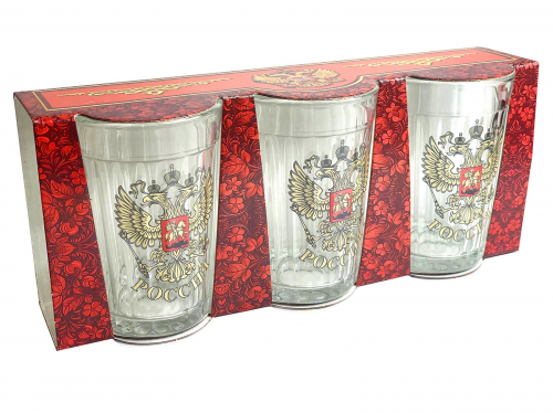 Граненые стаканы с гербом России – популярный вариант представительского подарка