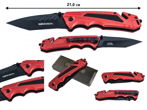 Тактический складной нож Wartech PWT215RD (красный) - Клинок из стали 3Cr13 длиной 85 мм. Рукоять изготовлена из прочного алюминиевого сплава, не боится падений и ударов, крайне долговечна и удобна в эксплуатации даже в самых тяжелых условиях. №730