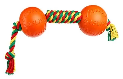 Doglike Гантель канатная Dental Knot средняя (жёлтый-зелёный-красный)