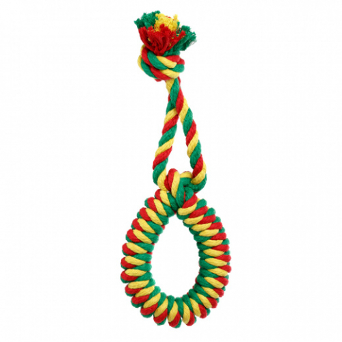 Кольцо канатное Doglike Dental Knot большое (жёлтый-зелёный-красный)