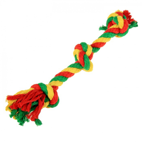 Грейфер канатный 3 узла Doglike Dental Knot (жёлтый-зелёный-красный)