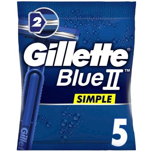 Станок для бритья одноразовый Жиллетт Blue-II Simple (5 шт.) ,без увлажняющей полосы