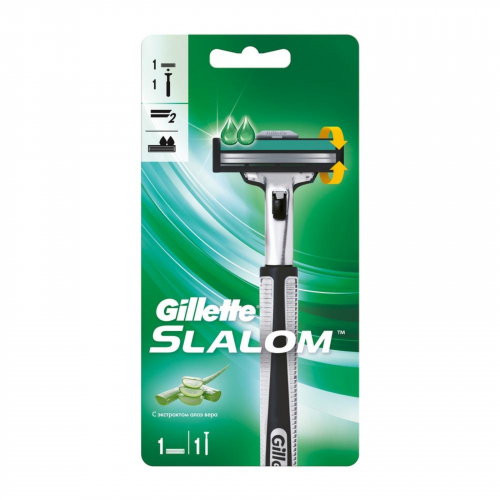 Станок для бритья Жиллетт Slalom (Vector) Push Clean (+ 1 кассета), (без подставки)