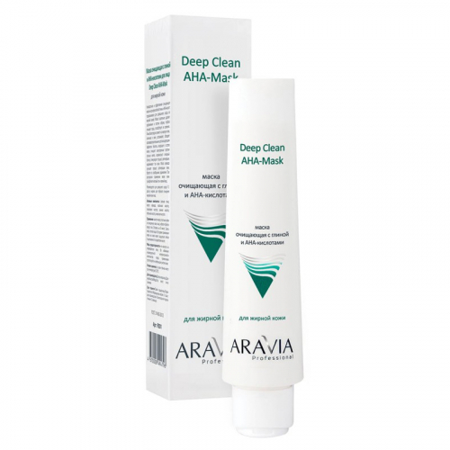 ARAVIA Professional Маска очищающая с глиной и AHA-кислотами Deep Clean AHA-Mask, 100мл