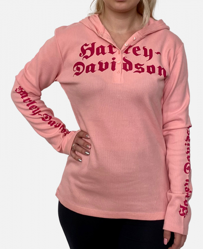 Розовая женская кофта Harley-Davidson – легкая мешковатость на 5+ вписывается во все современные стили одежды №1126