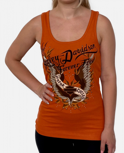 Молодежная женская майка Harley-Davidson – имитация заклепок и рисованного вручную граффити-принта №2014