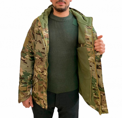 Куртка тактическая камуфляж Мультикам - Материал куртки (65% полиэстер, 35% коттон)