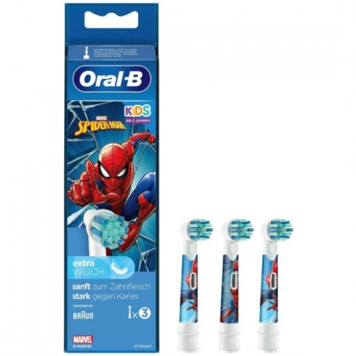 Насадки для ДЕТСКИХ электрических зубных щеток Oral-B Stages Kids Человек-Паук Spider Men (3 шт) (для мальчиков)
