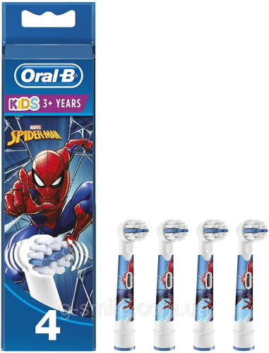 Насадки для ДЕТСКИХ электрических зубных щеток Oral-B Stages Kids Человек-Паук Spider Men (4 шт) (для мальчиков)