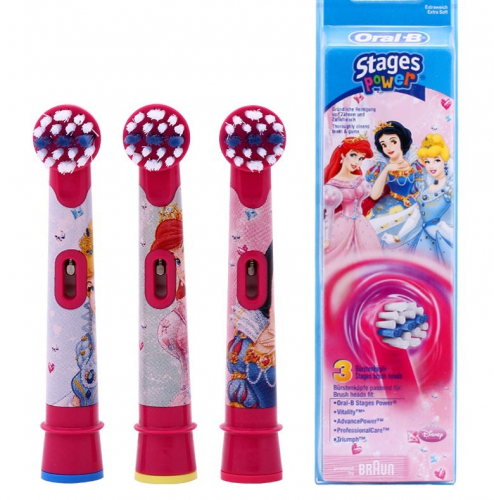 Насадки для ДЕТСКИХ электрических зубных щеток Oral-B Stages Kids Принцессы/ Снежные Принцессы (3 шт) (для девочек)