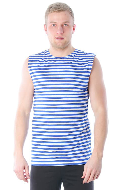 Майка-тельняшка широкое плечо 5xl (синий)