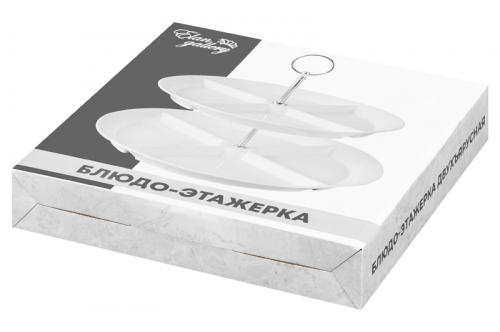 Блюдо-этажерка 2-х ярусная 30*30*24,5 см 