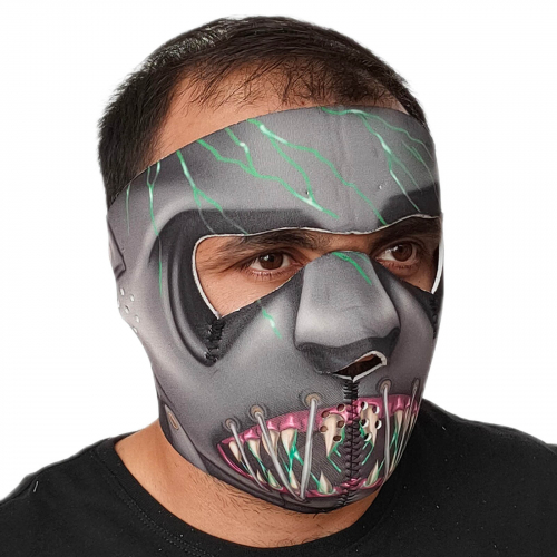 Неопреновая маска Wild Wear Grey Demon - Уникальное сочетание защитных свойств, брутального и стильного дизайна, комфортного ношения. Маска также защищает от пыли, ветра, осадков. №31