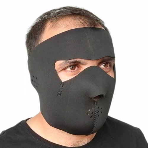 Полнолицевая неопреновая маска Skulskinz Black - Многоразовая защитная маска черного цвета. Очень удобна в ежедневном ношении и для занятий активными видами спорта. №24