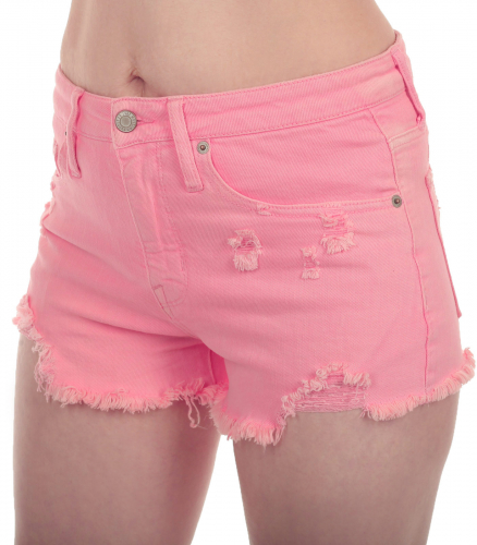 Обрезанные женские шорты MOSSIMO с бахромой и потёртостями на розовом дениме. Правильно обтягивающая модель в размерах от XXS до XXL №317 ОСТАТКИ СЛАДКИ!!!!