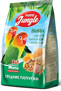 Happy Jungle Корм для средних попугаев 900 г