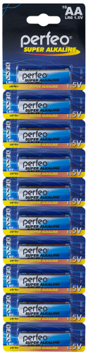 Батарейка Perfeo LR06 AA Super Alkaline отрывной 10BL (10/100/800)