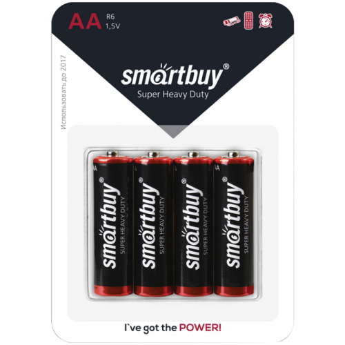 Батарейка Smartbuy R06 AA BL4 (4/48/960) SBBZ-2A04B