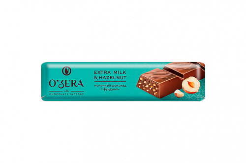 «O'Zera», шоколад молочный Extra milk & Hazelnut, 45 г (упаковка 30 шт)