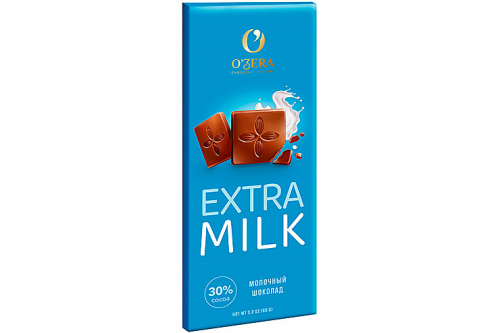 «O'Zera», шоколад молочный Extra milk, 90 г