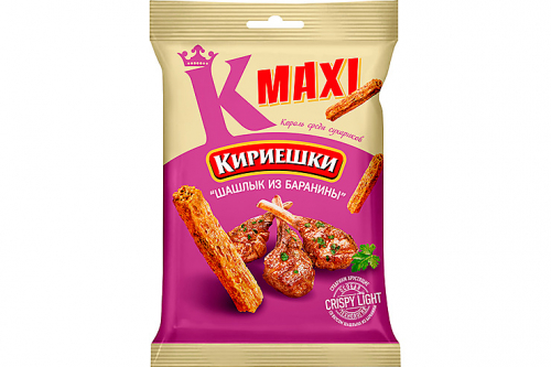 «Кириешки Maxi», сухарики со вкусом «Шашлык из баранины», 60 г