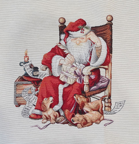 Дед Мороз и щенки Салфетка 44х44 см 4416