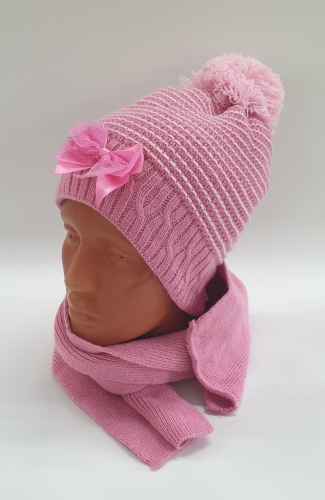 Комплект (шапка + шарф) 91-859, розовый