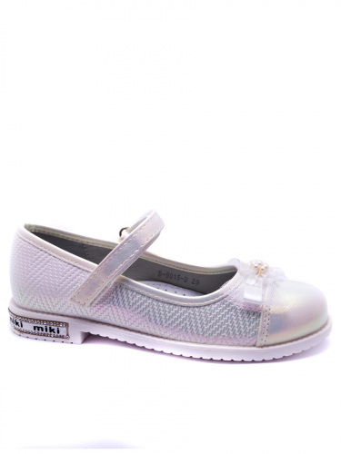 Туфли для девочек B-9015-D, белый/перламутровый