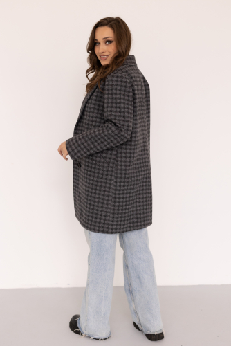 Пальто женское демисезонное 24720 (черно-серый)