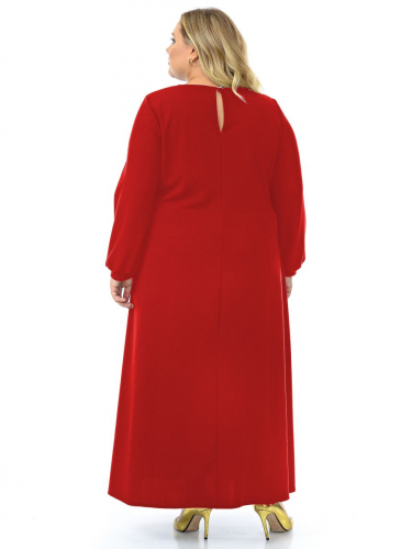 Платье длинное А-силуэта, из крепа с эластаном, красное
