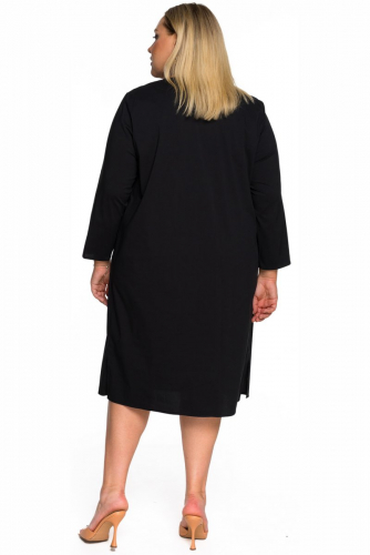 Платье - туника из хлопка, цвет черный