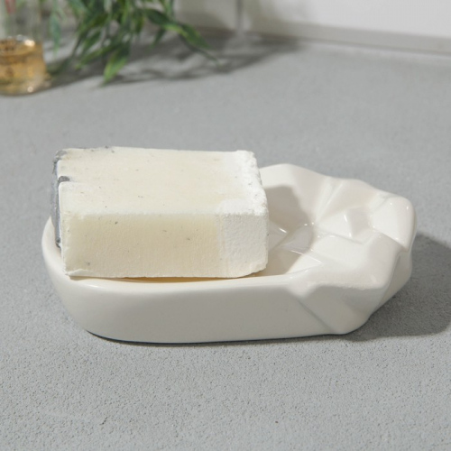Мыльница Белая, 12 х 8,5 см