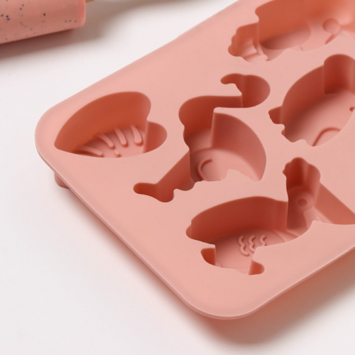 Форма для выпечки Доляна «Тропики», силикон, 18×14×2,5 см, цвет розовый