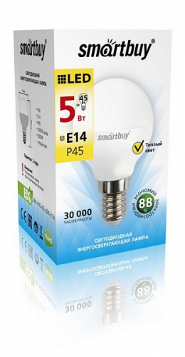 Светодиодная (LED) Лампа Smartbuy-P45-05W/4000/E14 (5W/белый/E14) (заказ кратно 10шт)