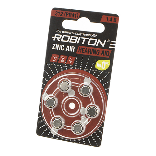 Батарейка Robiton ZA312 PR41 BL6 (6/60)