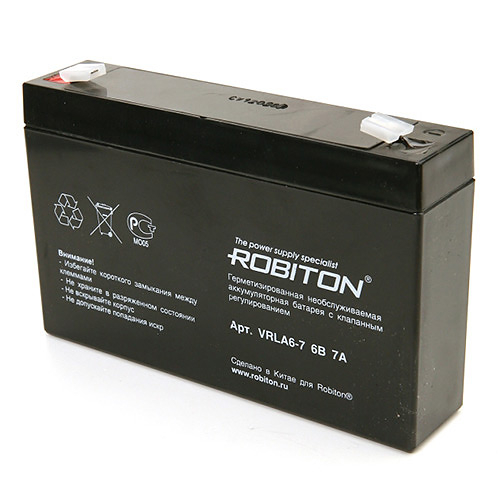 Аккумулятор 6v-7Ah Robiton