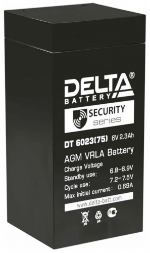 Аккумулятор 6v-2.3Ah Delta DT 6023 (75)