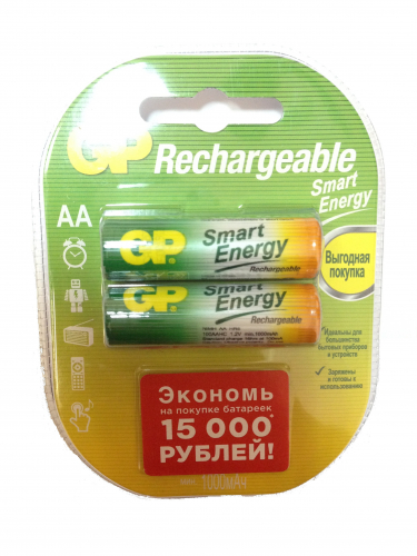 Аккумулятор AA GP 1000 mAh Smart Energy предзаряженные BL2 (2/20)