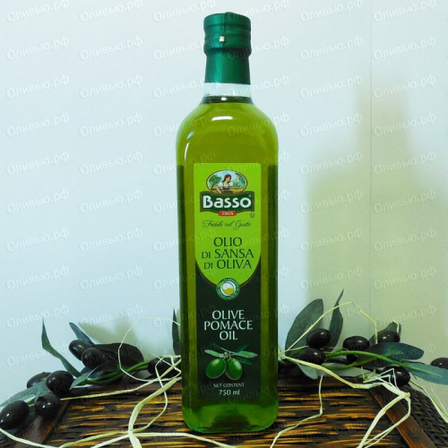 Масло оливковое рафинированное Pomace Olive Oil Basso 750 мл Maraska