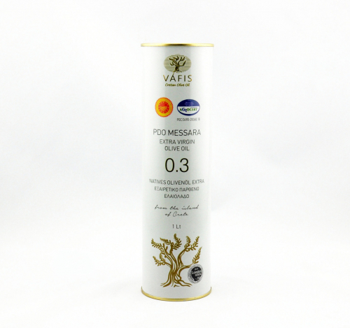 Масло оливковое EXTRA VIRGIN PDO Messara 0,3% Vafis 1 л ж/б