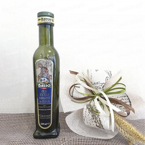 Масло оливковое EXTRA VIRGIN Monocultivar Coratina Basso 250 мл