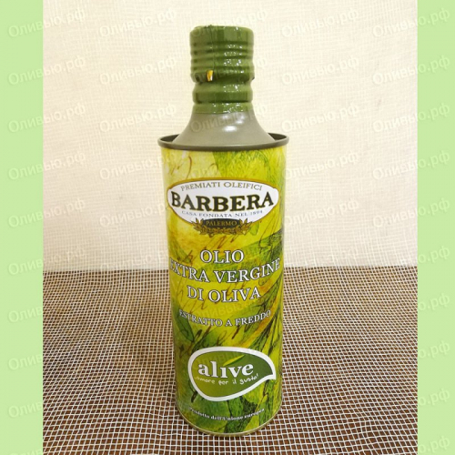 Масло оливковое EXTRA VIRGIN Alive Barbera 500 мл ж/б