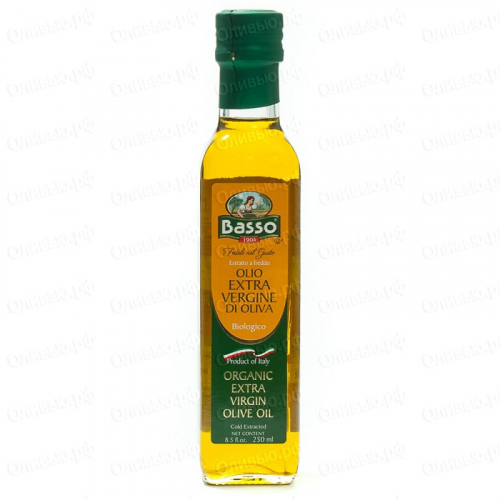 Масло оливковое EXTRA VIRGIN Organic Basso 250 мл