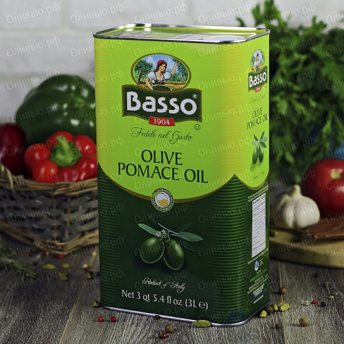Масло оливковое рафинированное Pomace Olive Oil Basso 3 л