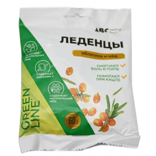 ABC леденцы на основе трав с витамином С Облепиха и мед, 60g
