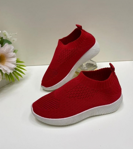 Fashion T03-32 Слипоны детские красн текстиль