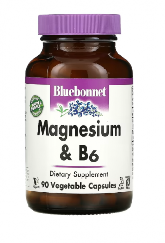 Bluebonnet Nutrition, магний и витамин B6, 90 вегетарианских капсул Bluebonnet Nutrition, магний и витамин B6, 90 вегетарианских капсул  Bluebonnet Nutrition, магний и витамин B6, 90 вегетарианских капсул