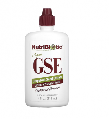 NutriBiotic, веганский экстракт семян грейпфрута GSE, жидкий концентрат, 118 мл (4 жидк. унции)